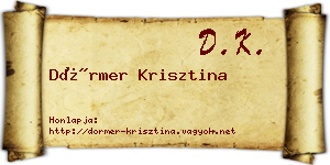 Dörmer Krisztina névjegykártya