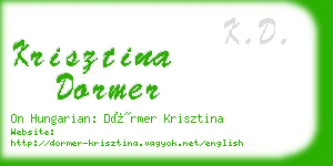 krisztina dormer business card